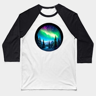 Northern Lights - Winter - Natural Beauty - Christmas Baseball T-Shirt